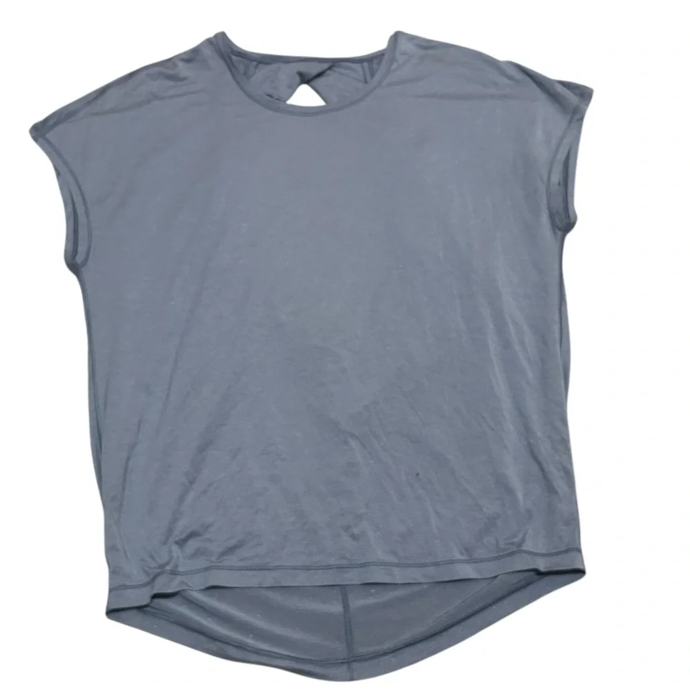 Lululemon Get Set Short Sleeve Open Back Key Hole Running Gym Workout Shirt